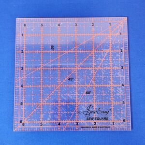 Sew Easy Sew Square 6.5in Quilting Ruler Acrylic Measuring Template Australia